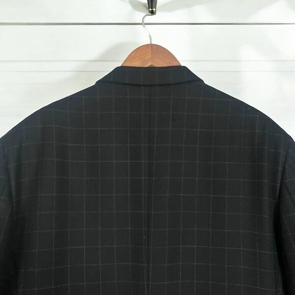 Joseph Abboud Mark Shale Blazer-Black with gold square pattern-Size 44X - Picture 3 of 6